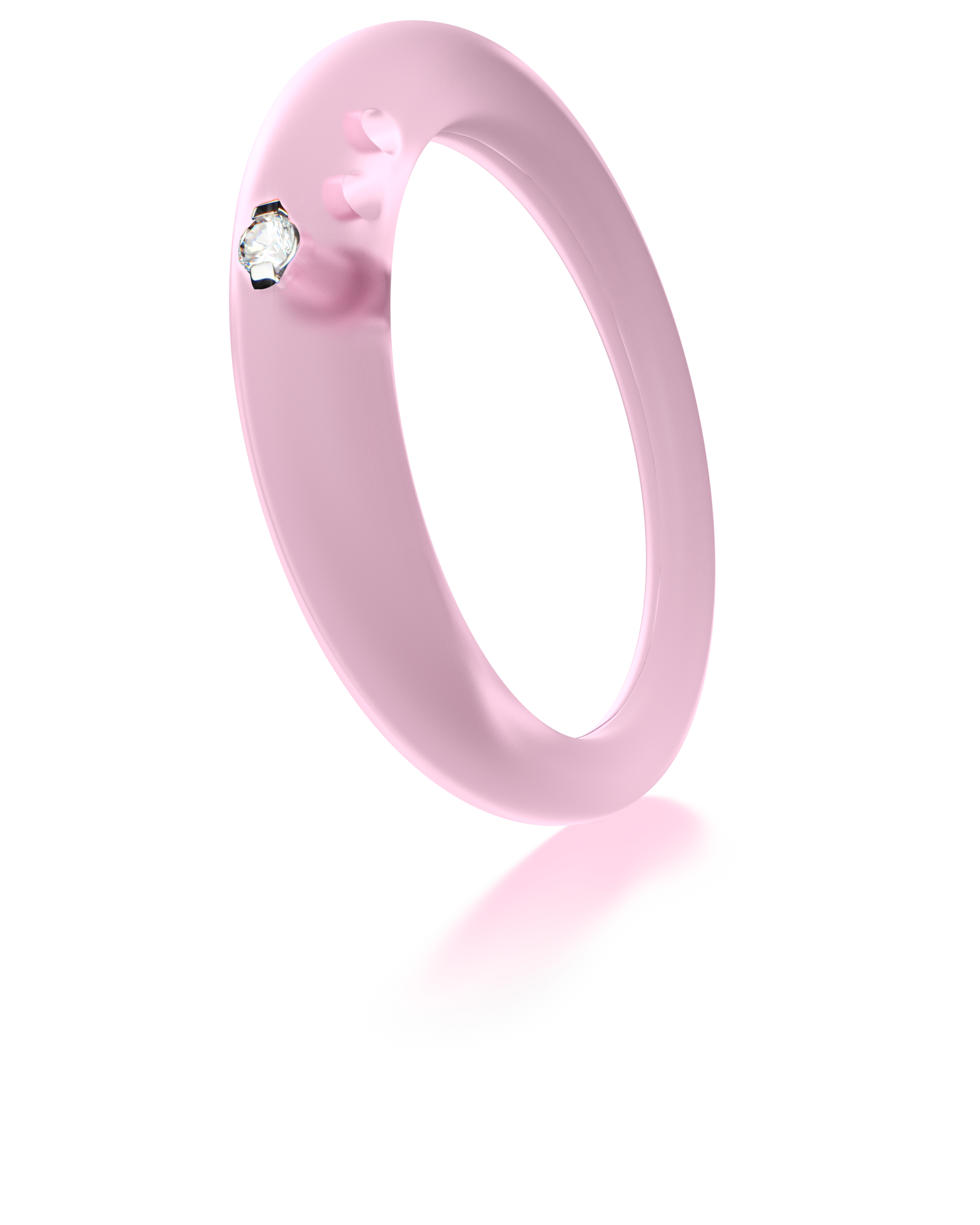 Anello Duepunti- Rosa Trasparente