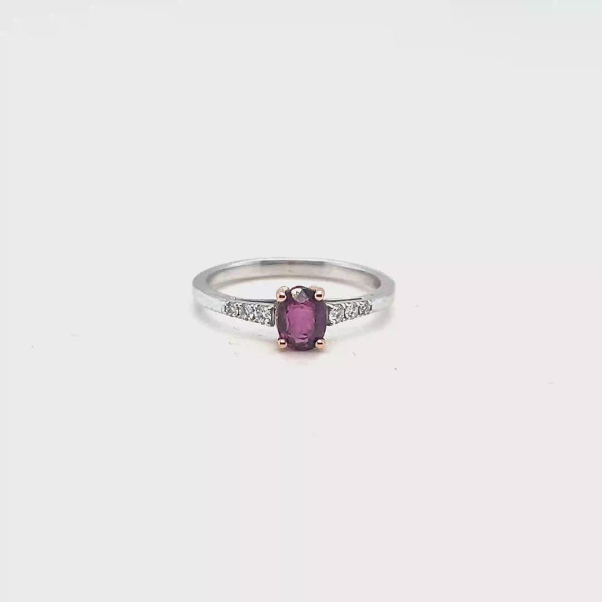 14 KT GOLD, 0,55 CT RUBY OVALE