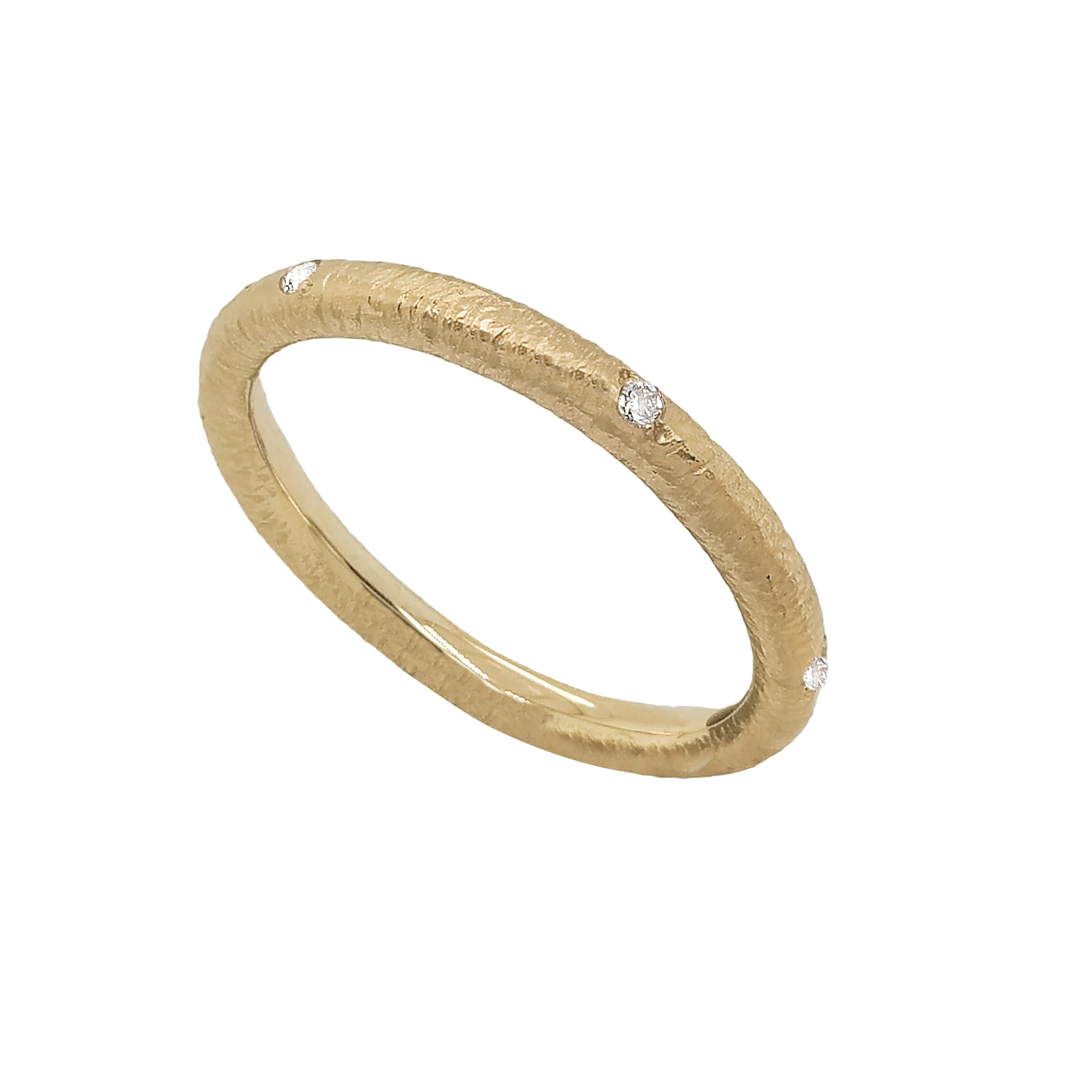 Anello in Oro Satinato e diamanti