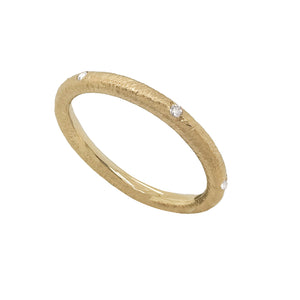 Anello in Oro Satinato e diamanti