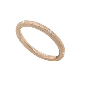 Anello in Oro Satinato e diamanti