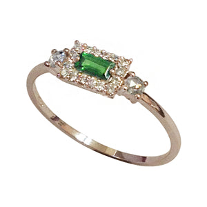 Anello Tsavorite e Rosette