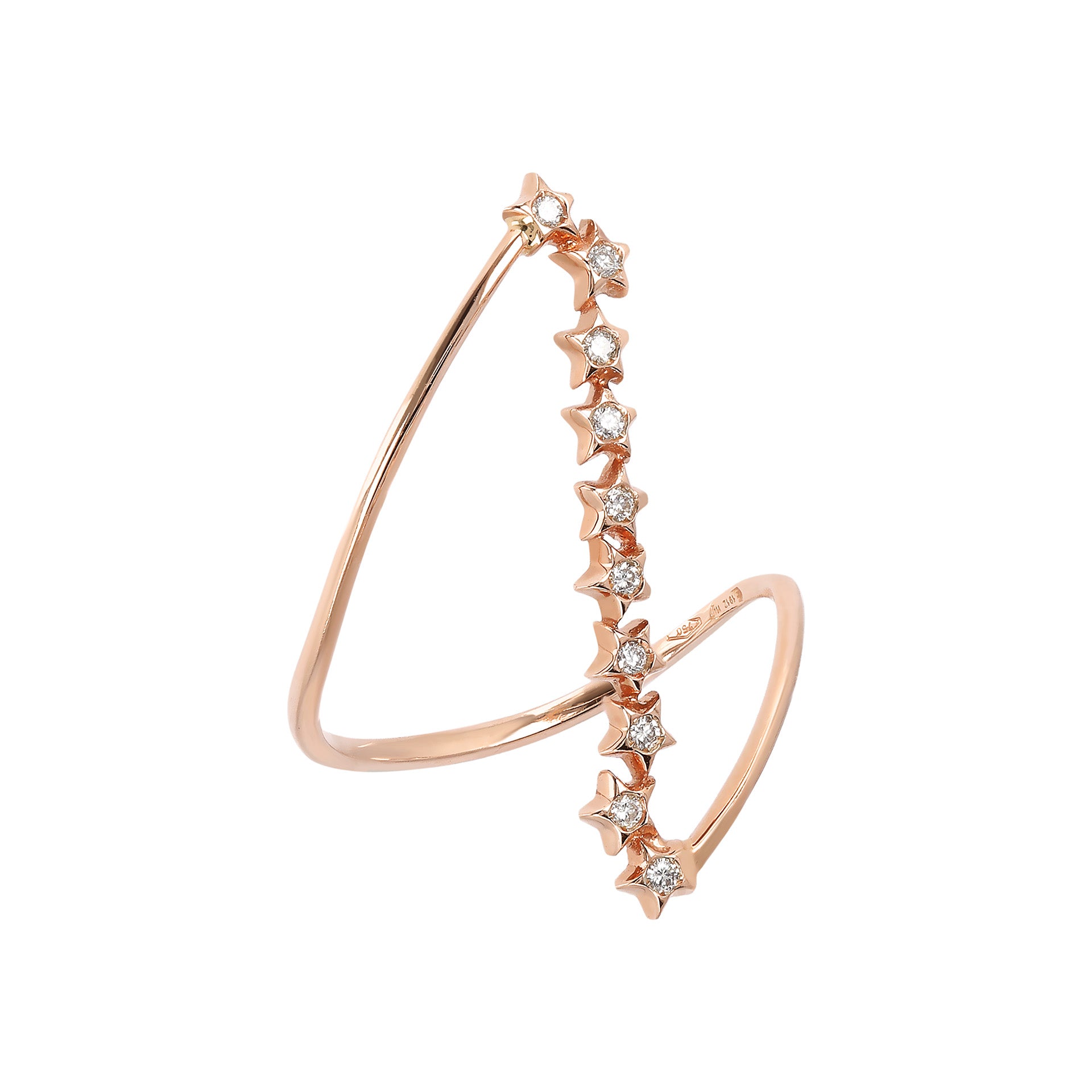 Anello con Stelline Diagonali