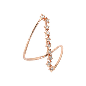 Anello con Stelline Diagonali