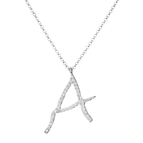 Collana Iniziale in Diamanti Bianchi