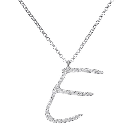 Collana Iniziale in Diamanti Bianchi