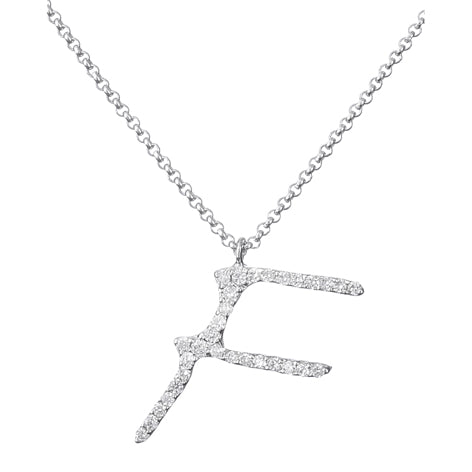 Collana Iniziale in Diamanti Bianchi