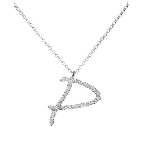 Collana Iniziale in Diamanti Bianchi