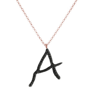 Collana Iniziale in Diamanti Neri