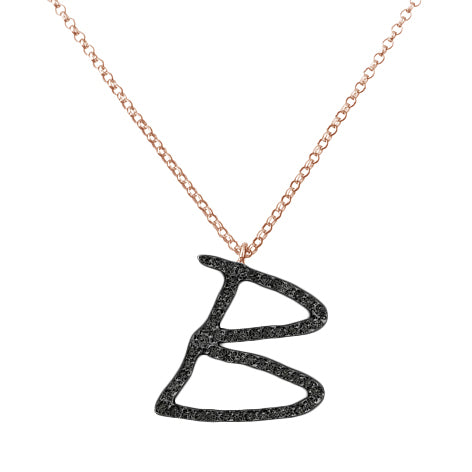 Collana Iniziale in Diamanti Neri