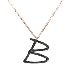 Collana Iniziale in Diamanti Neri