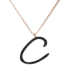 Collana Iniziale in Diamanti Neri