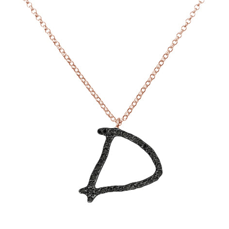 Collana Iniziale in Diamanti Neri