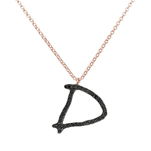 Collana Iniziale in Diamanti Neri