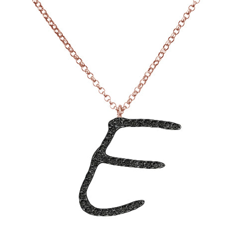 Collana Iniziale in Diamanti Neri