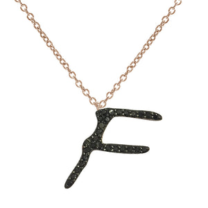 Collana Iniziale in Diamanti Neri