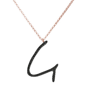 Collana Iniziale in Diamanti Neri