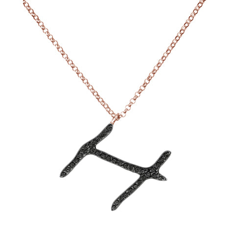 Collana Iniziale in Diamanti Neri