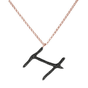 Collana Iniziale in Diamanti Neri