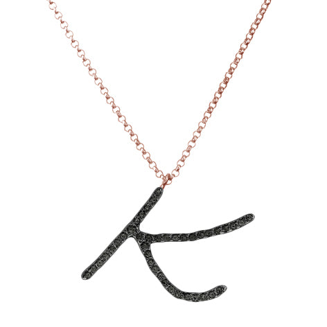 Collana Iniziale in Diamanti Neri