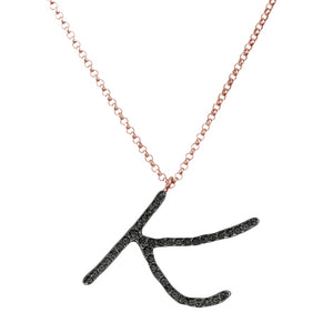 Collana Iniziale in Diamanti Neri