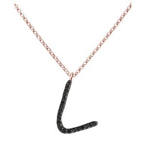 Collana Iniziale in Diamanti Neri