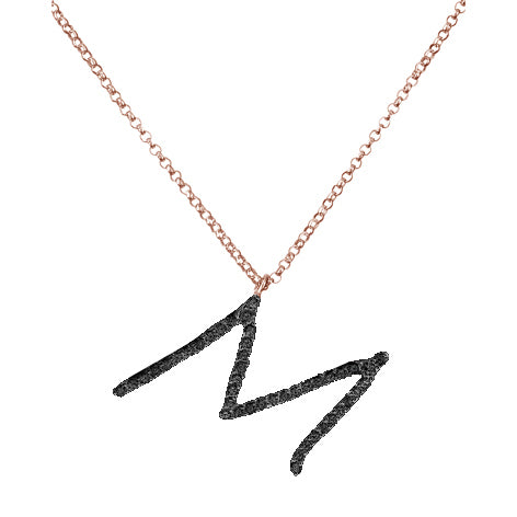 Collana Iniziale in Diamanti Neri