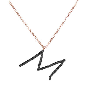 Collana Iniziale in Diamanti Neri