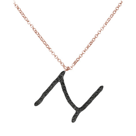 Collana Iniziale in Diamanti Neri