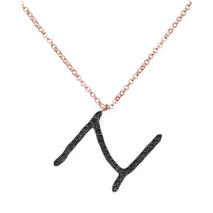 Collana Iniziale in Diamanti Neri