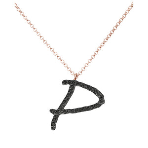 Collana Iniziale in Diamanti Neri