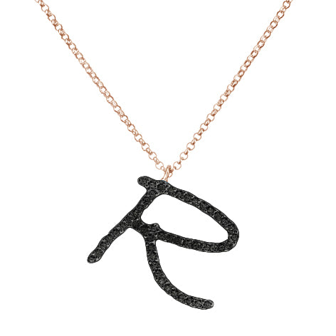 Collana Iniziale in Diamanti Neri