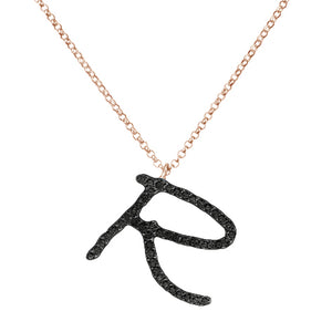 Collana Iniziale in Diamanti Neri