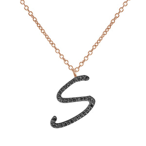 Collana Iniziale in Diamanti Neri