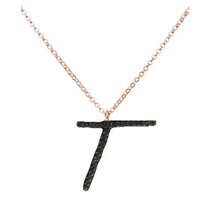 Collana Iniziale in Diamanti Neri