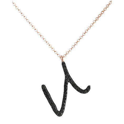 Collana Iniziale in Diamanti Neri