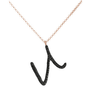Collana Iniziale in Diamanti Neri
