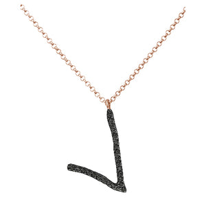 Collana Iniziale in Diamanti Neri