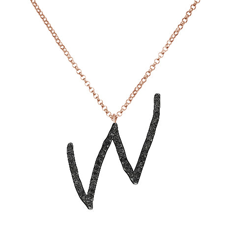 Collana Iniziale in Diamanti Neri