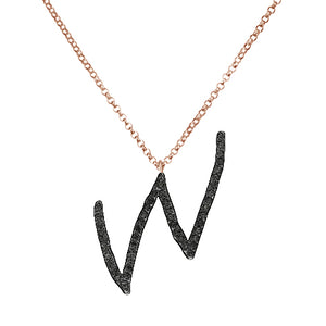 Collana Iniziale in Diamanti Neri