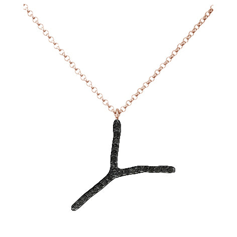 Collana Iniziale in Diamanti Neri