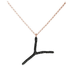 Collana Iniziale in Diamanti Neri