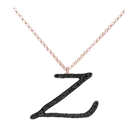Collana Iniziale in Diamanti Neri