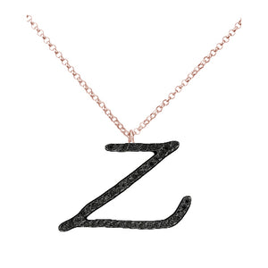 Collana Iniziale in Diamanti Neri