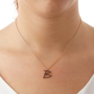 Collana Iniziale in Diamanti Neri
