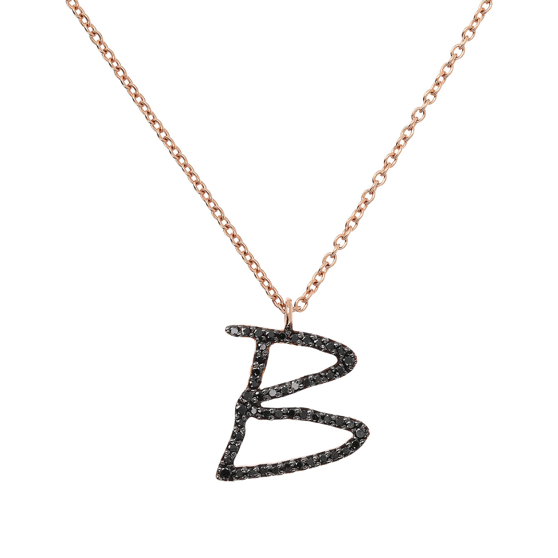 Collana Iniziale in Diamanti Neri