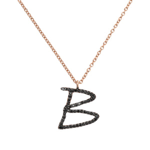 Collana Iniziale in Diamanti Neri