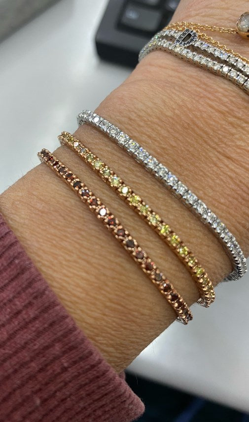 Tennis oro 9KT e diamanti red fancy