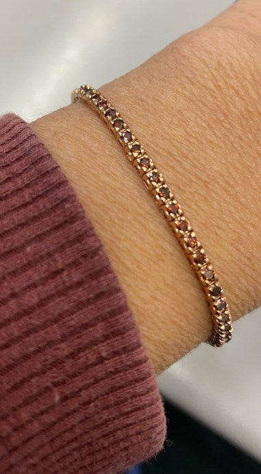 Tennis oro 9KT e diamanti red fancy